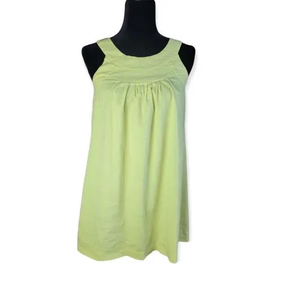 Theory | Dresses | Theory Teana Linen Blend Mini Dress Neon Yellow Size |  Poshmark